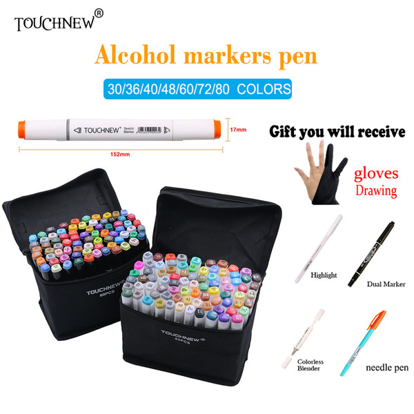 60 Colors Artist Dual Headed Marker Set Animation Manga Design School Drawing Sketch Marker Pen Art Supplies caneta