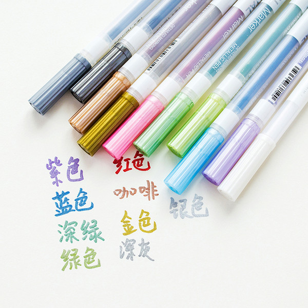 50 Pcs/Lot Color Pen Metaillic Drawing Marker Scrapbooking Art Brush Colored Creative Stationery School Supplies