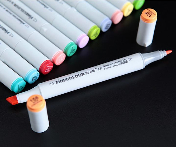 Newest second generation finecolour marker pens FINECOLOUR pen Sketch Hand-painted art painting pens total 160colors free gift bag pen bags