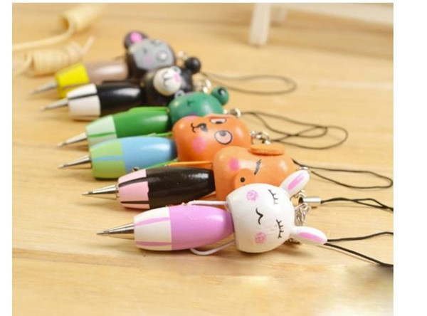 Korean creative stationery primary school children writing pen cartoon wooden ballpoint