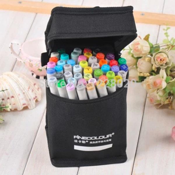 Wholesale-2015 Alcohol 24 Color standard Pen Paint Drawing Finecolour Copic Markers Manga Design Color Permanent Copic Sketch Marker Sets