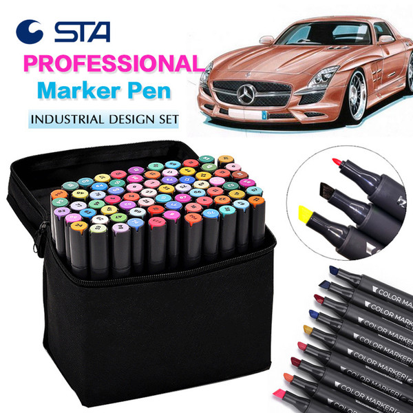 STA 36/48/60/72 Industrial Design Marker Set Dual Art Drawing Markers Stationary Supplier Marker Pens Markers Caneta