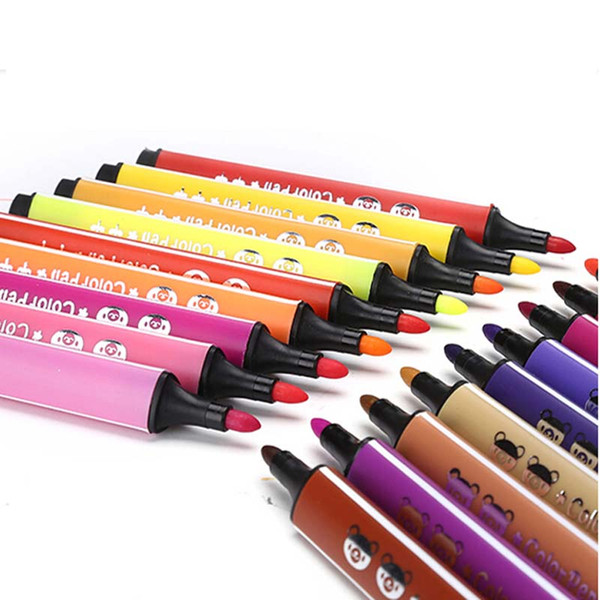 12/18/24/36/48 colors Stationery Sets Coarse watercolor pen School Supplies Washable Graffiti paintbrush kid children gift