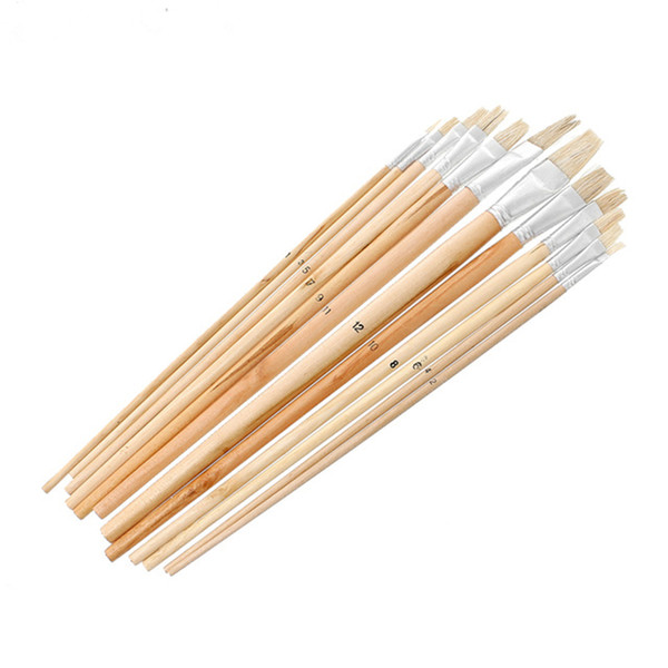 12 PCs Wood Artist Painting Drawing Brushes Natural Professional Drawing Brush Pen Tools 38.9x17.3cm, 1 Set