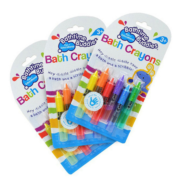 Wholesale- 6PCS Multi Function Pens baby Toddler Bathing Bath Crayons Bathtime Drawing Writing Fun Play Educational Gift Supply