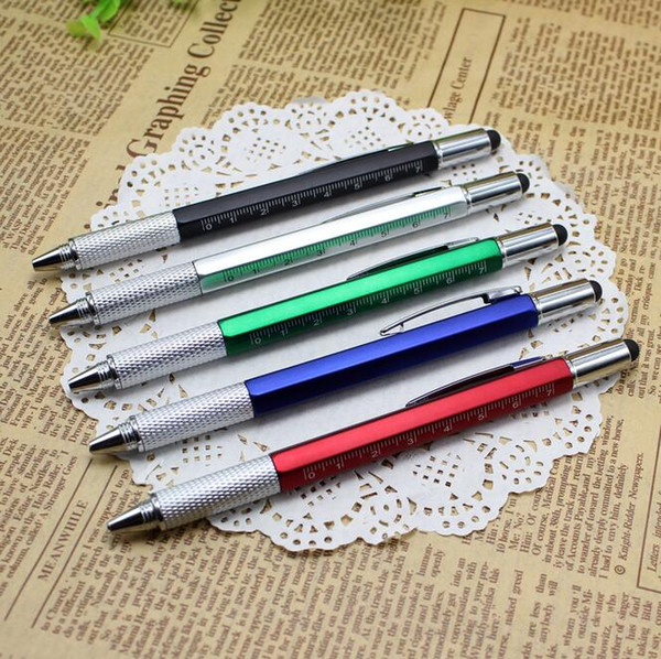 Modern Design Overvalue Handy Tech Tool Ballpoint Pen Screwdriver Ruler Spirit Level Multifunction Tool Fit For Mens Gift