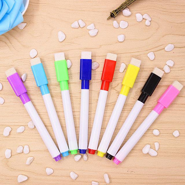 Magnetic Whiteboard Pen Whiteboard Marker Dry Erase White Board Markers Magnet Pens Built In Eraser Office School Supplies 4 colors Ink