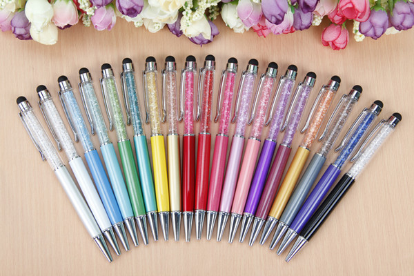 2017 Creatively Luxury Ballpoint flow oil crystal Gold foil Metal Copper colorful high-grade gold powder quicksand pen