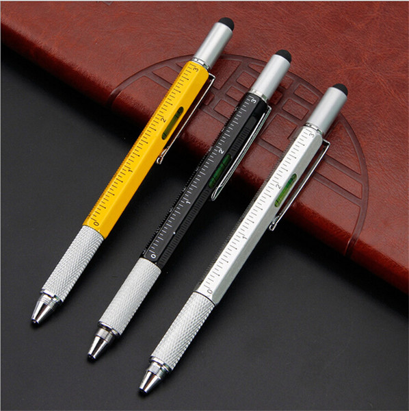 Modern Design Overvalue Handy Tech Tool Ballpoint Pen Screwdriver Ruler Spirit Level Multifunction Tool Fit For Mens Gift