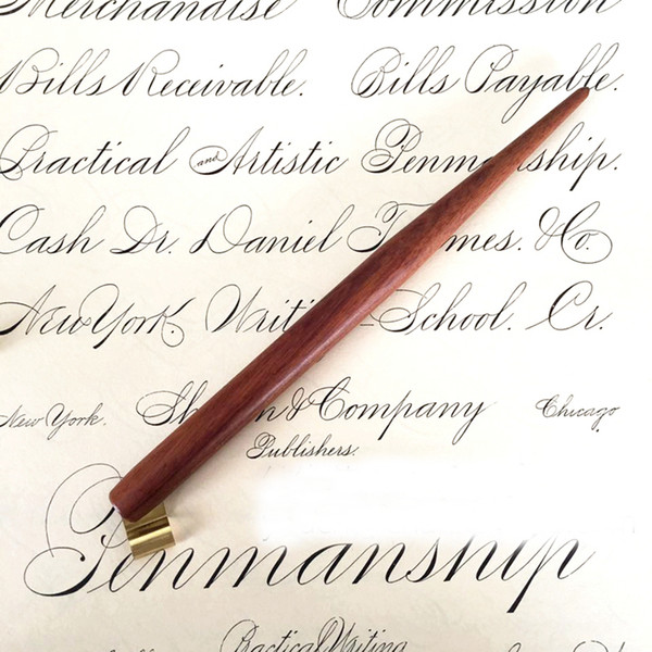 Wholesale-Handmade Solid Wood Copperplate Script Oblique Dip Pen Nib Holder Best Gift Englaish Calligraphy Dip Pen