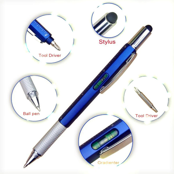 7 color novel Multifunctional Screwdriver Ballpoint Pen Touch Screen Metal Gift Tool School office supplie stationery pen