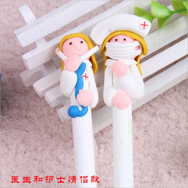 Wholesale-300pcs Doctors and nurses Souvenirs/Nurses Day Gift/Fimo gift pen/Hospitals and clinics gifts/Nurse Pen