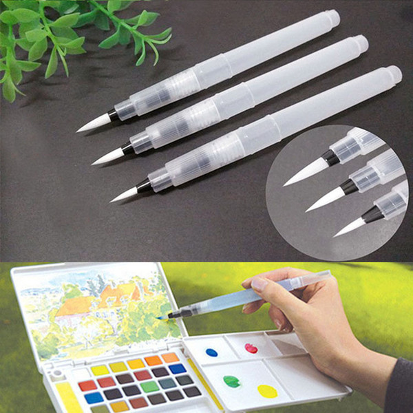 3PCS Multi Function Refillable Water Brush Ink Pen for Water Color Calligraphy Painting Illustration Pen Office Stationery 12cm