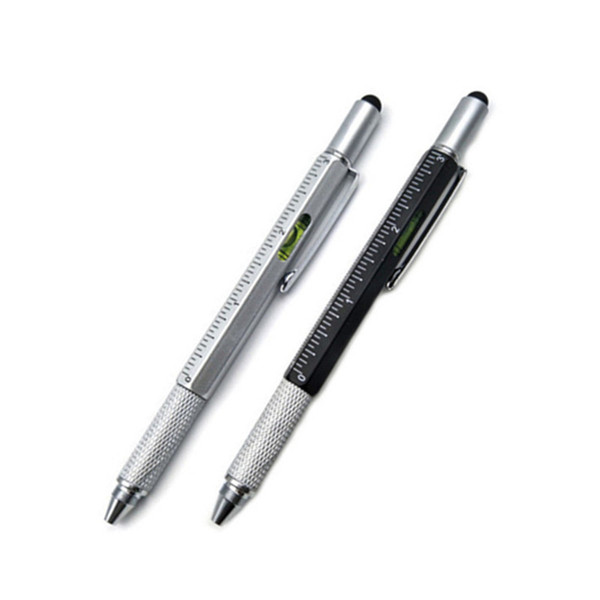 Plastic ballpoint pen Rotated type 6 in 1 Multi-function pen Creative stationery useful household supplies DL_P006BP