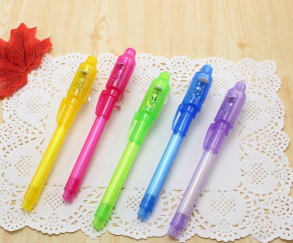 Magic 2 in 1 UV Light Combo Creative Stationery Invisible Ink Pen Popular Random Color SN2486