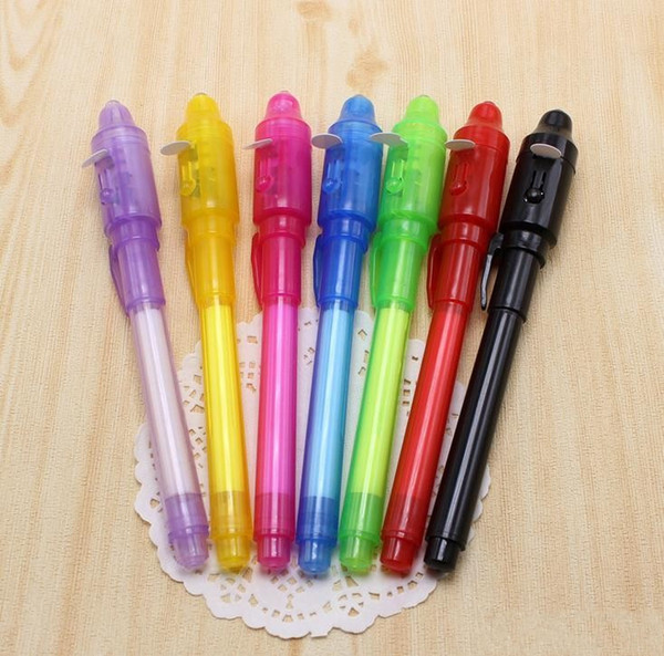 Invisible Ink Pen School Office Drawing Magic Highlighters 2 in 1 UV Black Light Combo Creative Stationery Random Color