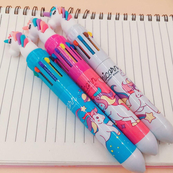 1PC Dream Unicorn 10 Colors Chunky Ballpoint Pen School Office Supply Cute Kawaii Kids Gift Stationery Papelaria Escolar