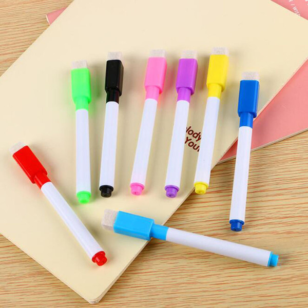 Magnetic Whiteboard Pen Whiteboard Marker Dry Erase White Board Markers Magnet Pens Built In Eraser Office School Supplies 4 colors Ink