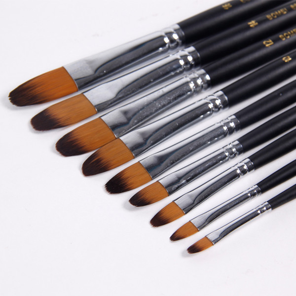 Nylon Oil Paint Brush Round Painting Brush For Watercolor,Oil,Acrylic Brush Pen pincel para pintura Art Supplies 9pcs/set