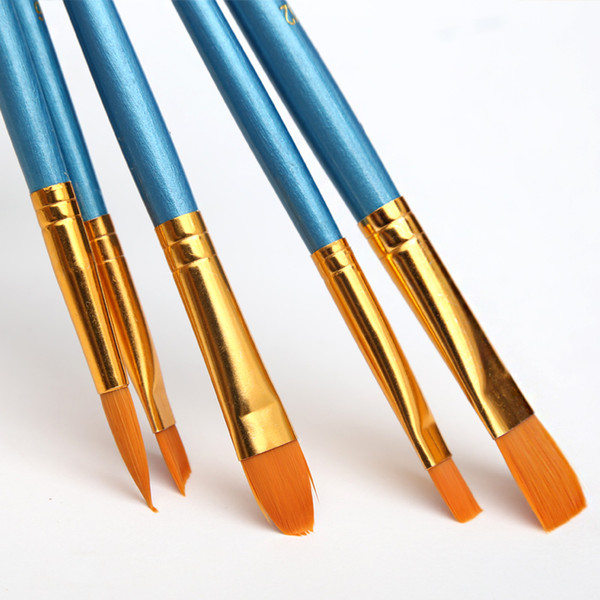 Watercolor Gouache Paint Brushes Different Shape Round Pointed Tip Nylon Hair Painting Brush Set Art Supplies 10Pcs/Set