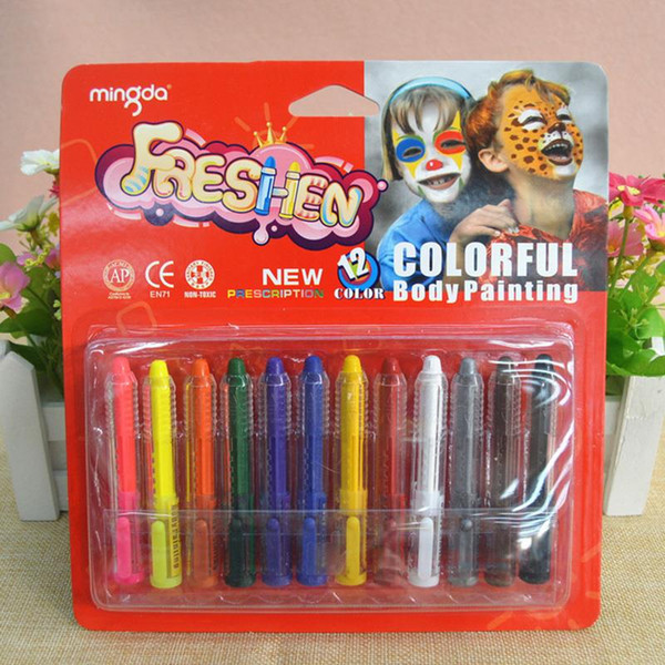 CE Approved Non-toxic Colorful Face Painting Color Body Paint Pen 12 Color Combinations Set Makeup Paint Pigment World Cup Party