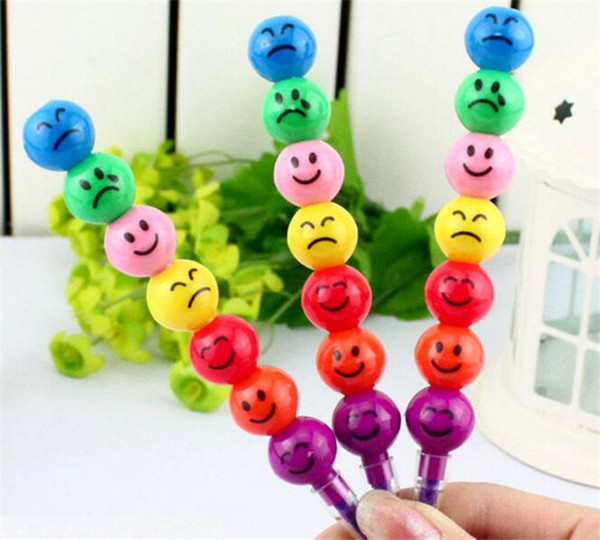 7 colors Stationery Colorful WaterColor Brush Smiley Cartoon Pens Pencil Markers Children's Toys Gifts Watercolor pen G039