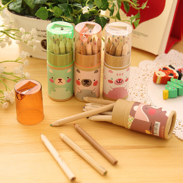 12pcs/set Coloring Pencils Stationery for School Supplies Artist Painting Drawing Pen Children Kids Christmas Gift