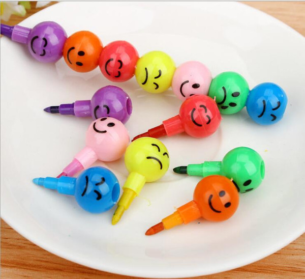 1000 pcs Stationery Colorful WaterColor Brush Smiley Cartoon Pens Pencil Markers Children's Toys Gifts Watercolor pen 7 colors free shipping