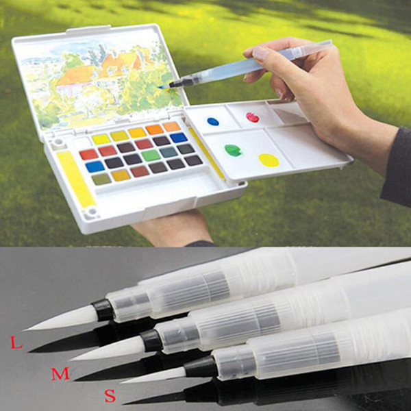 3 Pcs/set Refillable Water Brush Ink Pen for Water Color Calligraphy Kid Painting Writing Illustration Pen Office Stationery Free Shipping