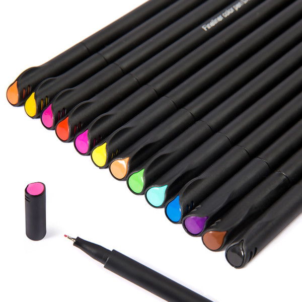 12/24/36color beautiful hook line pen 0.4mm needle pen fiber pen comic hand-painted drawing graffiti note mark art gouache brush