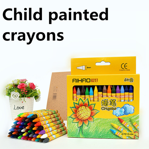 Painted crayons child drawing tools student colored marker pen 64 color/set