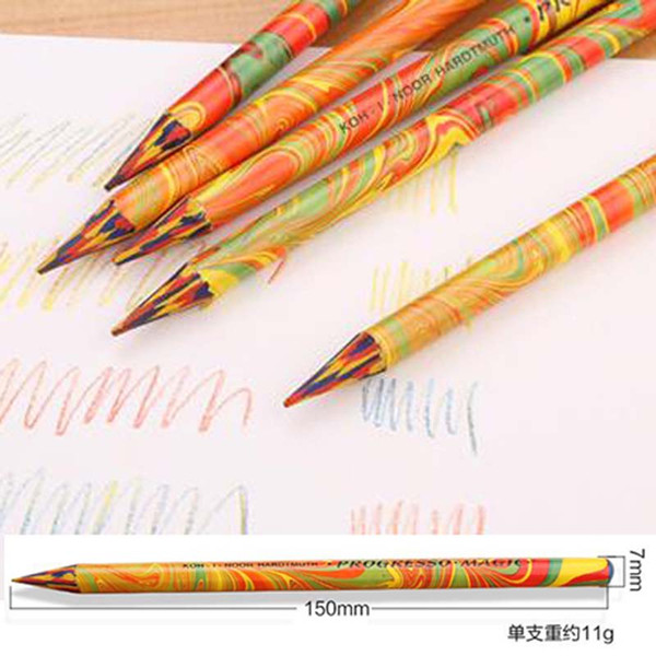 Free Shipping Durable 2 Pieces Without Wood Colored Pencils More Drawing Area 4 in 1 Color Graffiti Drawing Art Supplies Tool Papelaria