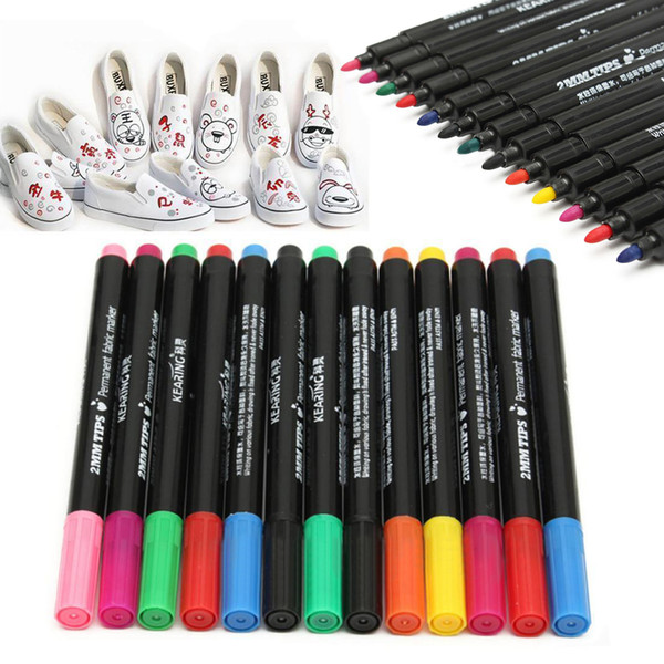 13pcs Fabric Marker Pens Permanent Paint Pens For DIY Textile Clothes T-Shirt Shoes Patchwork Crafts Sewing Accessories Mayitr