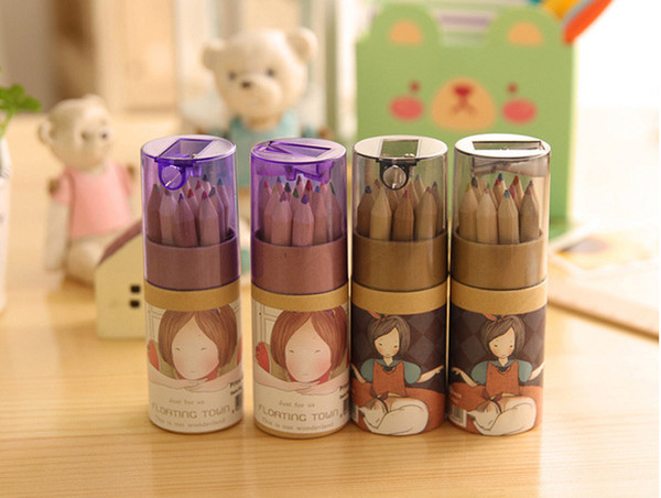 240set/lot DIY Cute Kawaii Wooden Colored Pencil HB Wood Colorful Pencil for Drawing Painting Supplies 12colors set