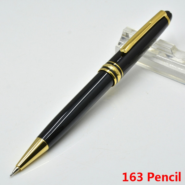 classic Mon Melsterstck 163 black resin Mechanical Pencil with serial number office stationery luxury Writing Blance pens Gift