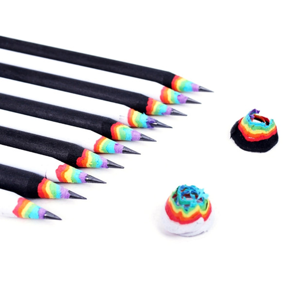 10Pcs Rainbow Pencils Drawing Painting Stationery School Kawaii Student Gift Set