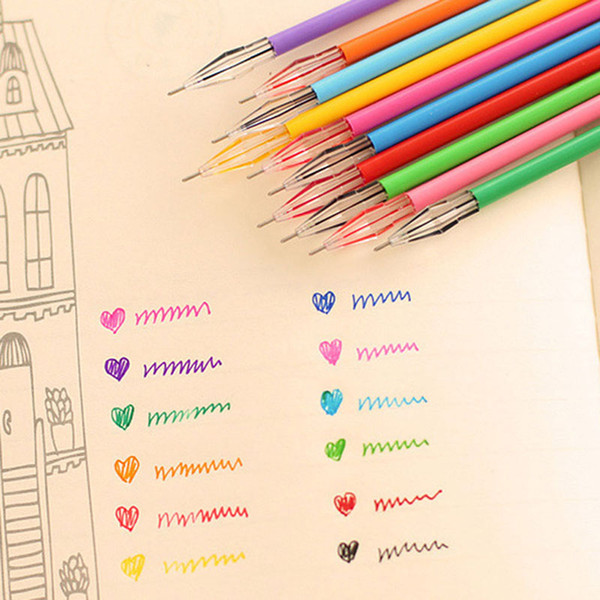 12pcs/set/Lot Novelty Cute Colorful Gel Ink Pen Refills Stationery School Supplies