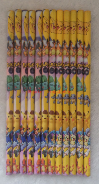 Free Shipping 5 Pack 60 Pcs Pika chu students pencil Stationery School supplies Christmas Gifts