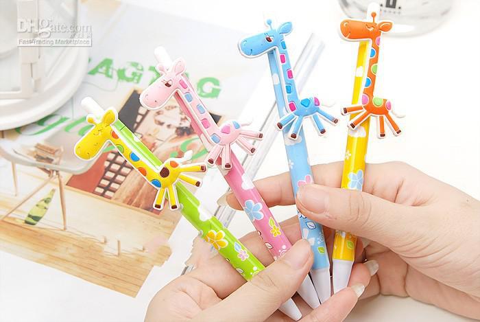 Stationery Cartoon Giraffe Rollerball Pens Ball-point Pen Lovely Pencil Children's Toys Gifts New Specials