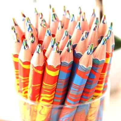 New 20pcs/lot Mixed Colors Rainbow Pencil Art Drawing Pencils Writing Sketches Children Graffiti Pen school Stationery