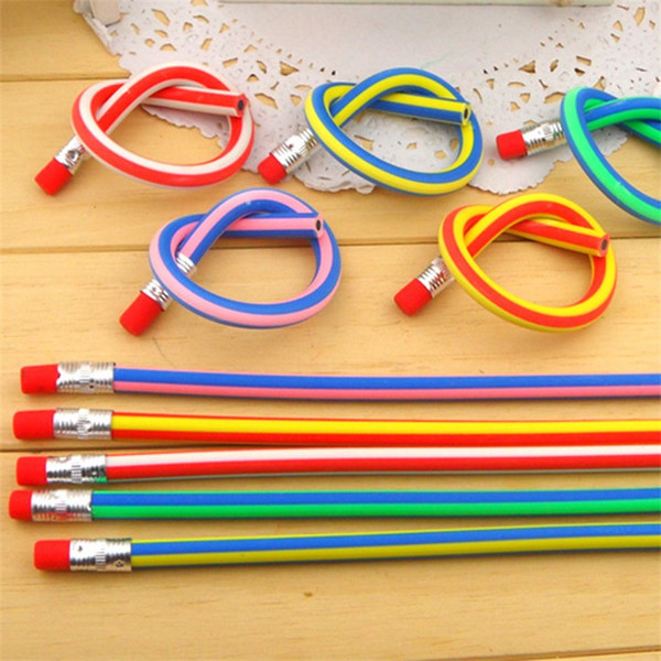 MAGIC Flexible Pencil Korea Cute Stationery Colorful Magic Bendy Flexible Soft Kids Students Pencil with Eraser Gifts School Office Use