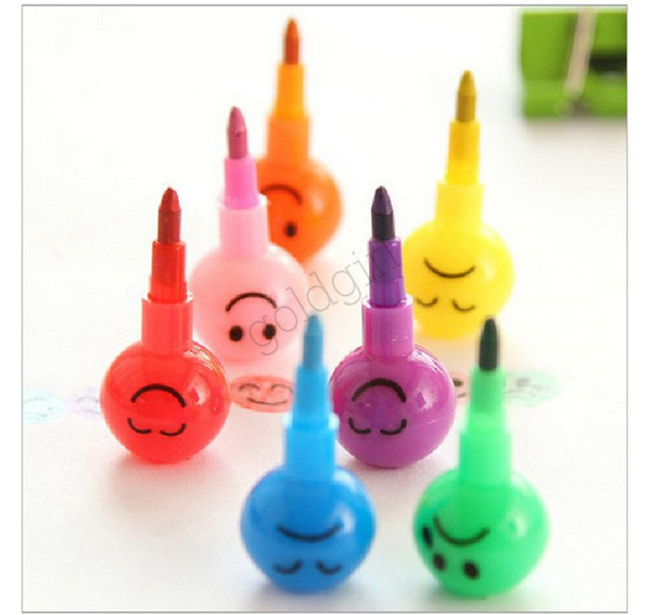 New Arrival Stationery Colorful Watercolor Brush Smiley Cartoon Smile Pens Pencil Marker Children Gourd Toys Gifts 7 Colors Pen