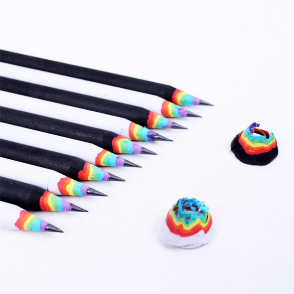 Rainbow Color Pencil Safety Eco Friendly Wood Pencils For Children Stationery Office Supplies White Black Hot Sale 1 8ng B