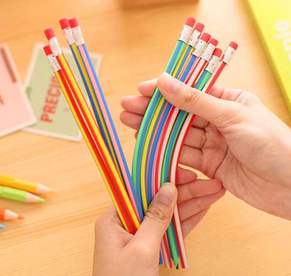 2000Pcs New Cute Stationery Colorful Magic Bendy Flexible Soft Pencil with Eraser Student School Office Use SN1240