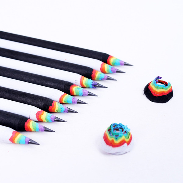 MEIKENG Hot Selling High-end Korea Cute Stationery 17CM Rainbow 2B Pencil Student School Office Use