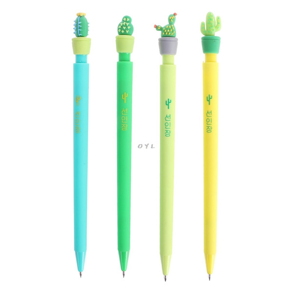 Student Stationery 0.5mm Cute Cactus Plastic Mechanical Pencil Automatic Pen Kawaii Stationery Gift