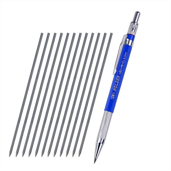 Holder Automatic pencil 2.0mm black pencils leads box Metal Clip Grip Draughting Mechanical Writing Drawing School Supplies