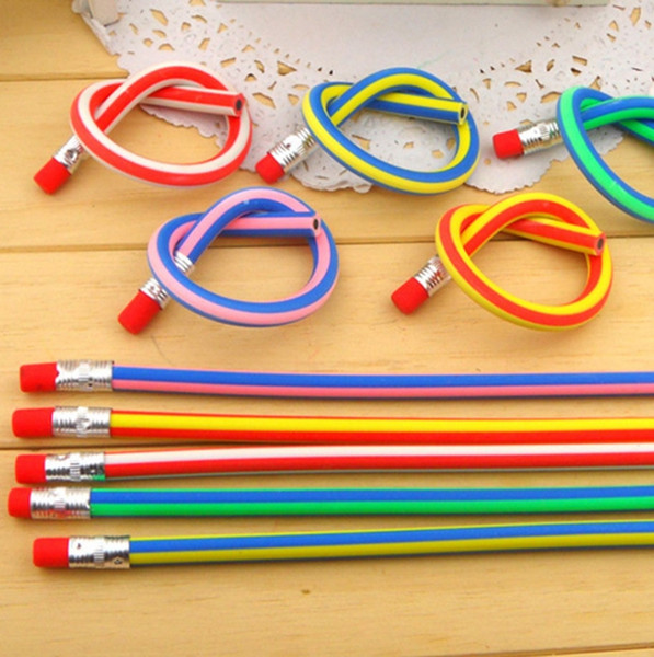 Bendable Pencils Flexible Soft Pencil with Eraser Creative Kids Stationery School Supplies Christmas Birthday Gift YW795