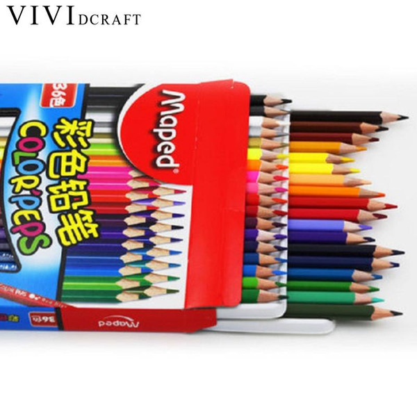 Vividcraft DIY Colored Pencils 12/18/24/36/48 Colors Painting Colour Pencil Children's School Gift Cute Drawing Pencil For Kids