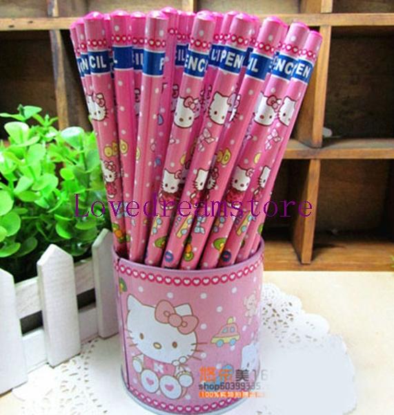 144 Pcs/lot Hello Kitty pencils/Cartoon pencils/Lovely pencil/Gift/Free shipping